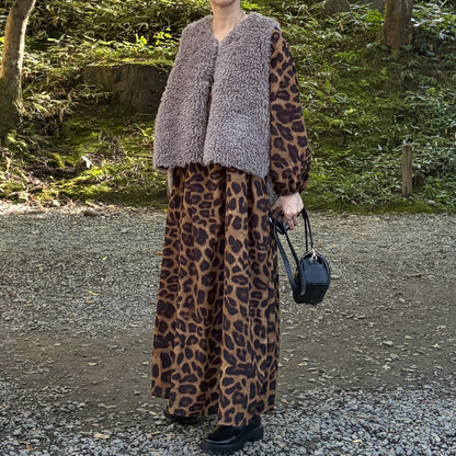 レオパード柄ロングワンピース