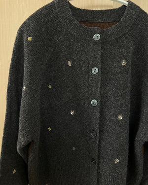 刺繍ニットカーディガン