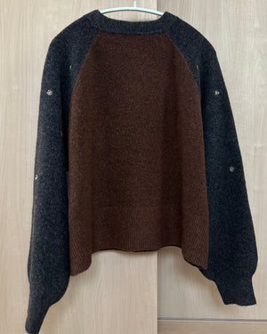 刺繍ニットカーディガン