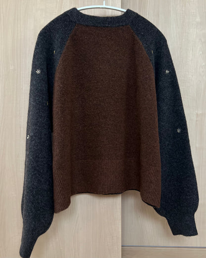 刺繍ニットカーディガン