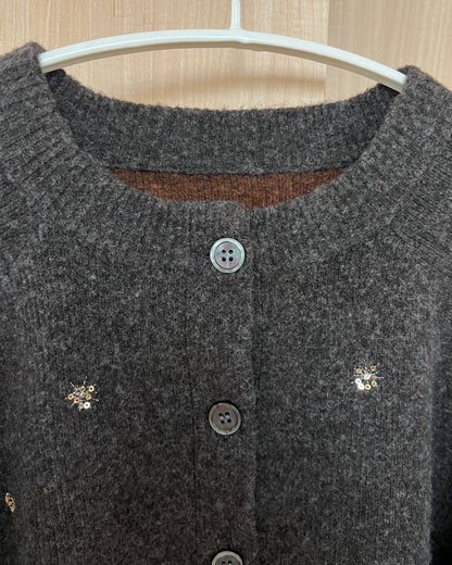 刺繍ニットカーディガン