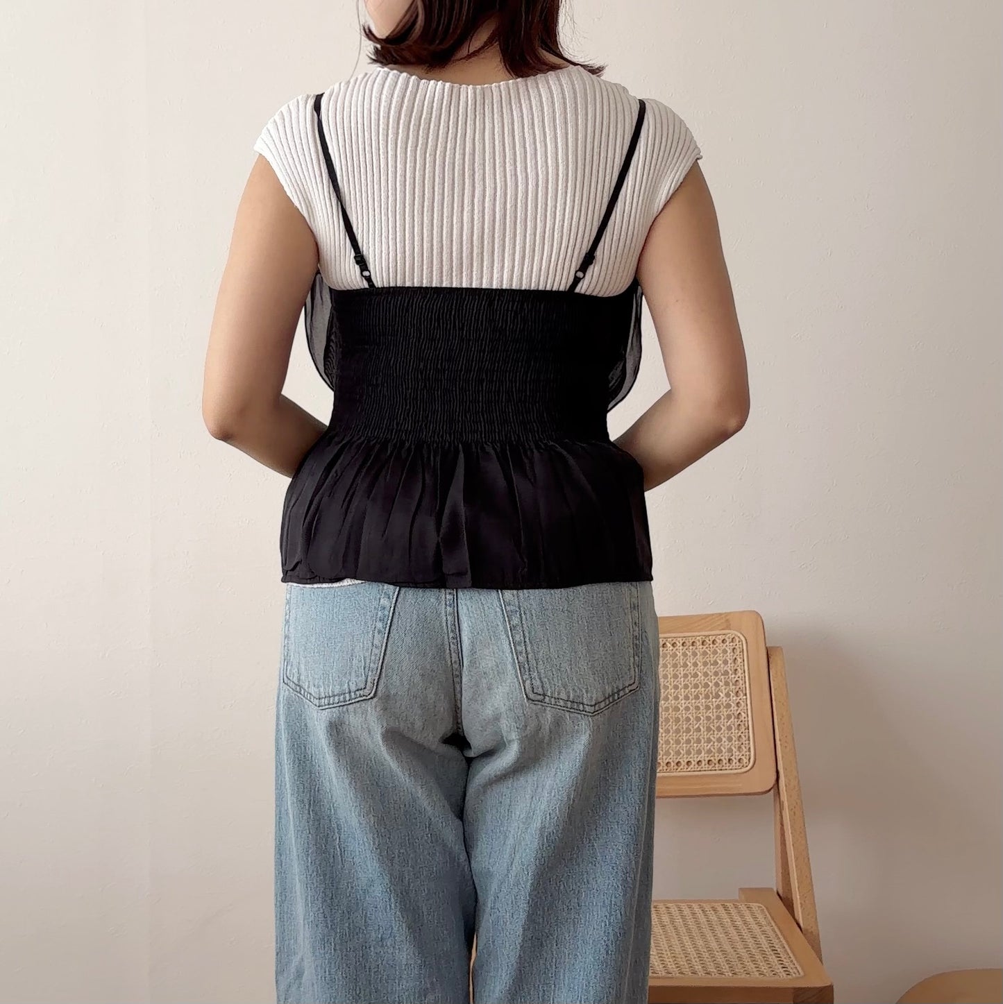 チューリップノースリーブシフォンキャミソール