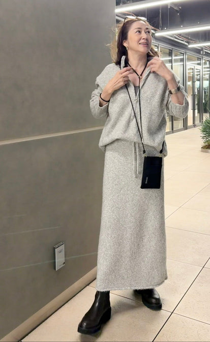 ハーフジップセットアップニット – &DROBE (アンドローブ)