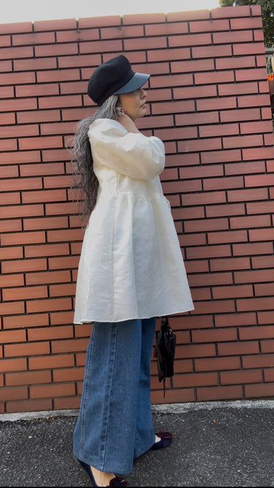 サテンワンピース