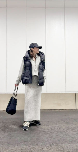 ハーフジップセットアップニット