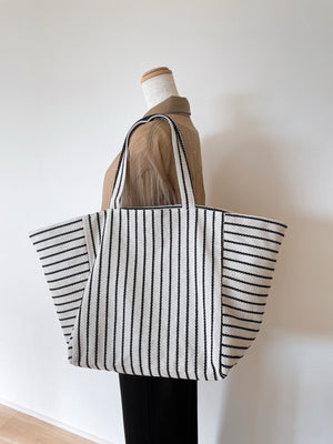 ストライプトートバッグ