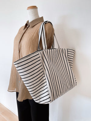 ストライプトートバッグ