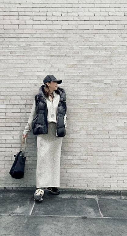 ハーフジップセットアップニット