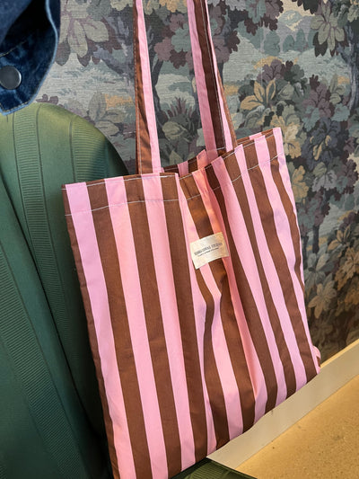 PINK&BROWNストライプバッグ