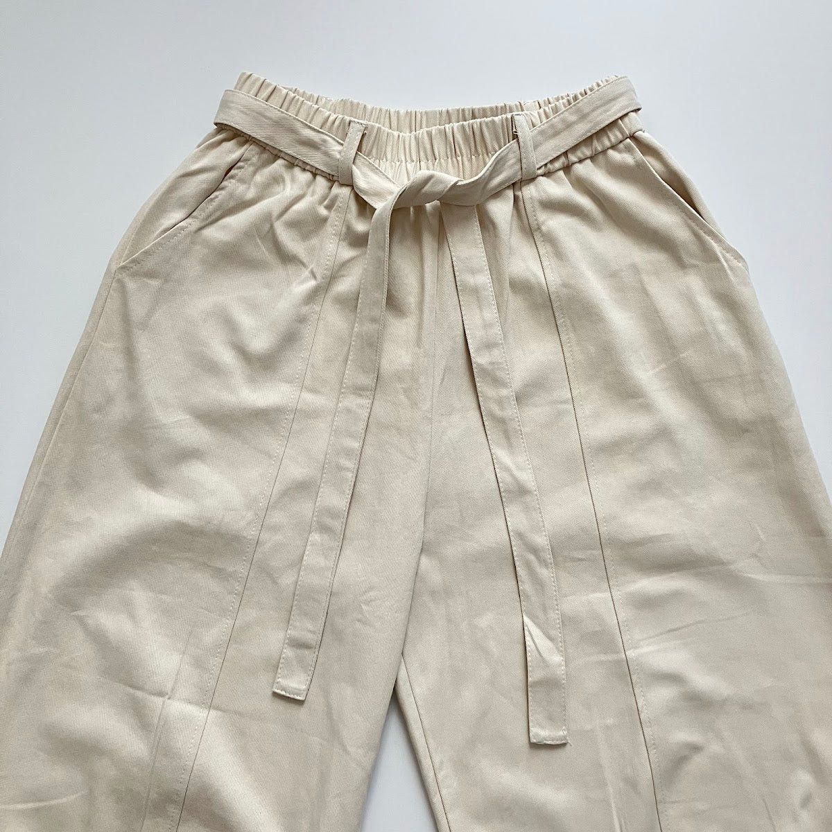 ベルト付きコットンカーブパンツ