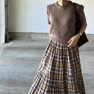 パフスリーブ半袖ニット