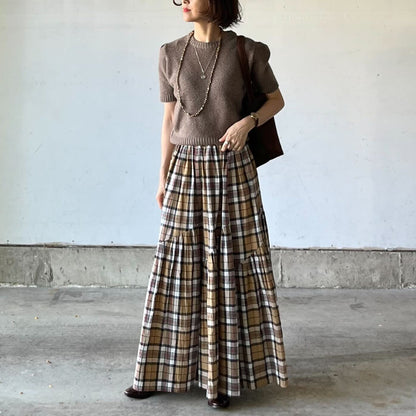 パフスリーブ半袖ニット