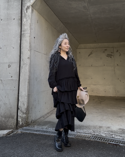 ティアード ロングワンピース