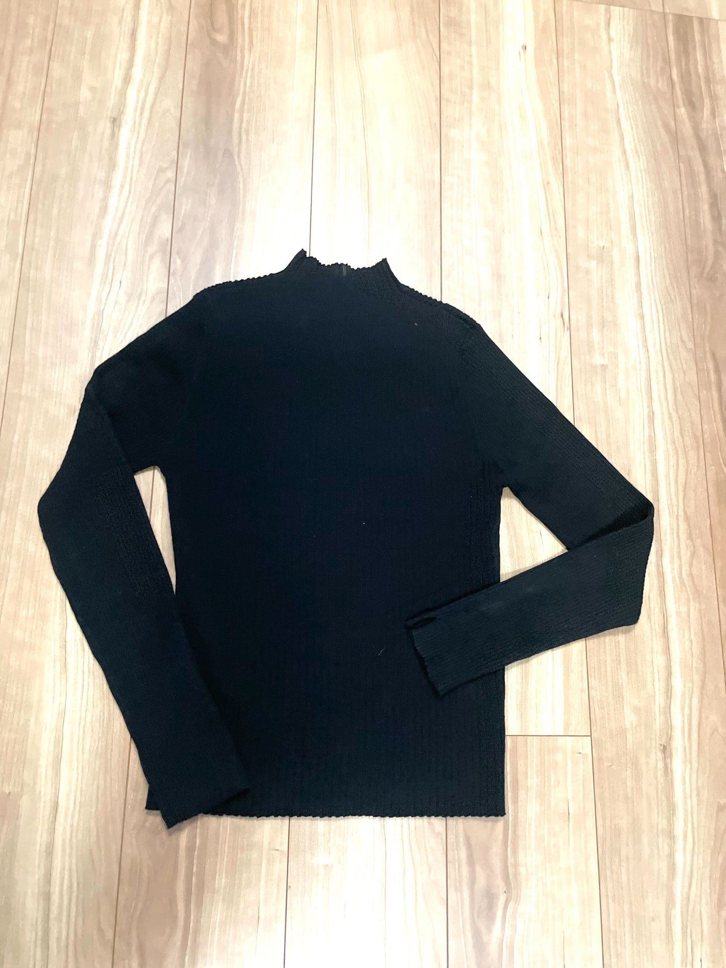 シースルー袖リブニット