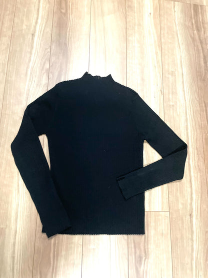 シースルー袖リブニット