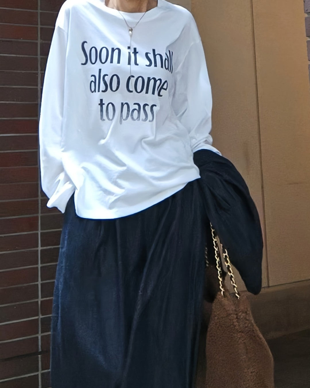 メッセージロゴオーバーサイズロンT