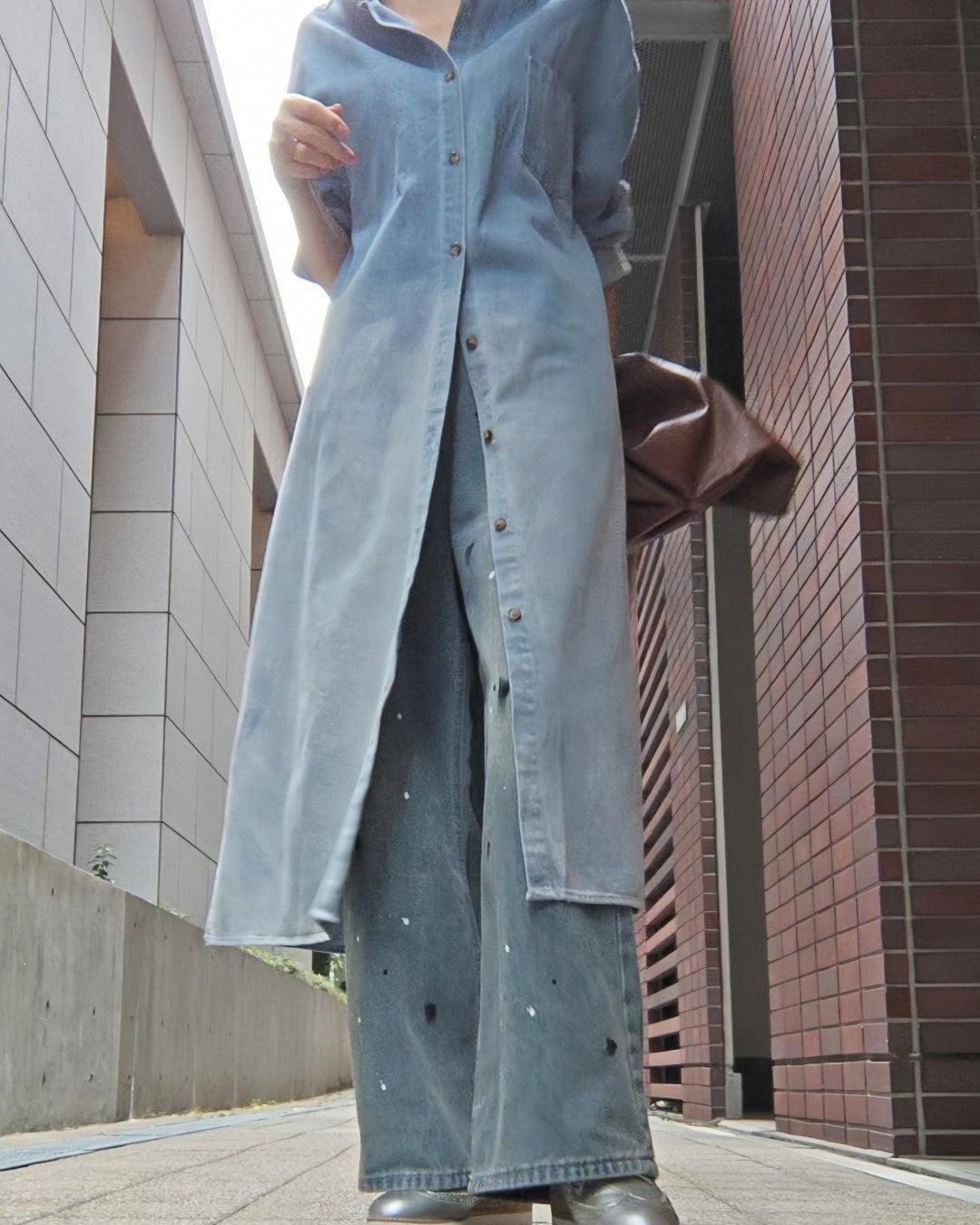 グラデーションデニムワンピース
