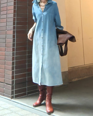 グラデーションデニムワンピース