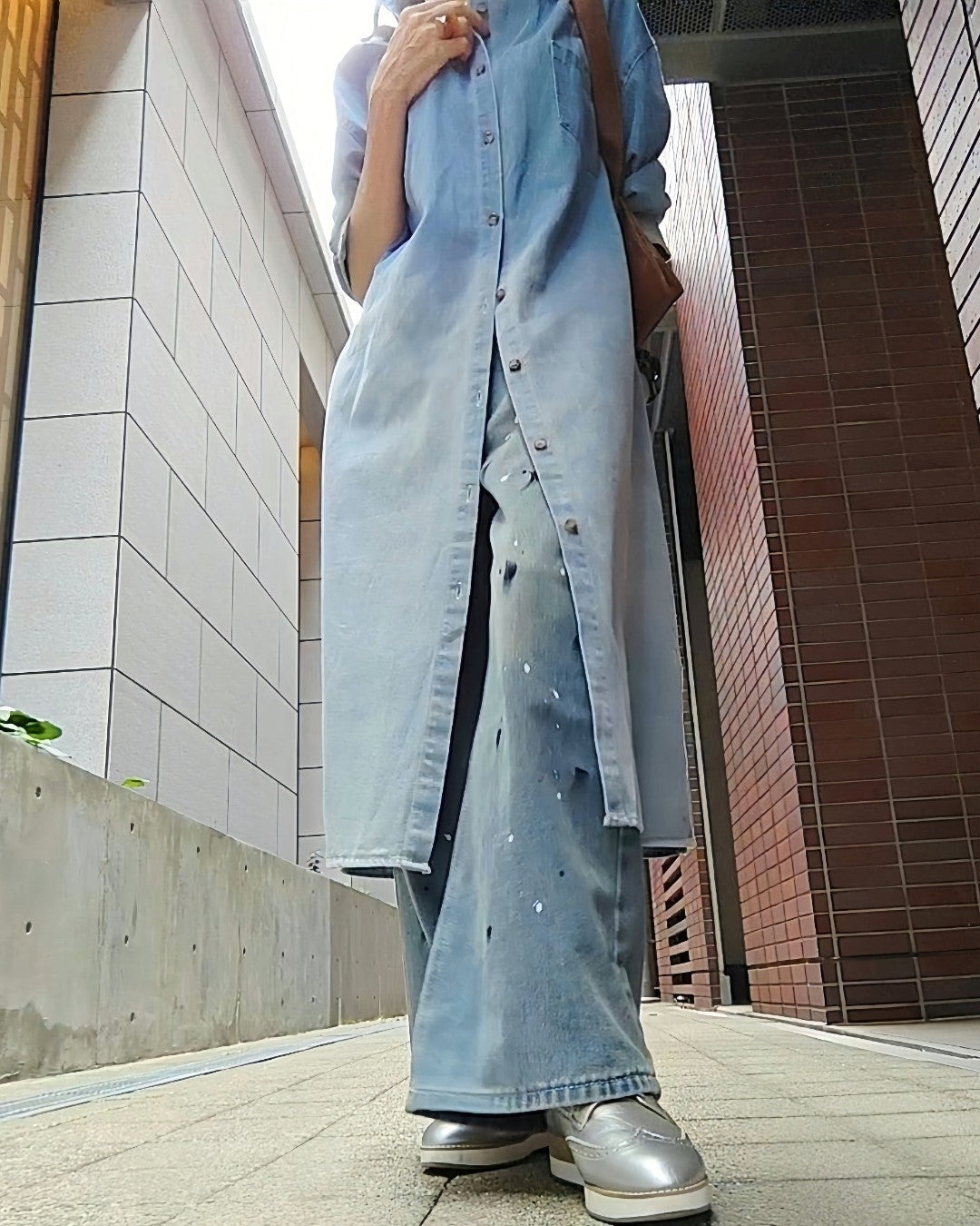 グラデーションデニムワンピース