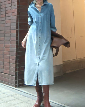 グラデーションデニムワンピース