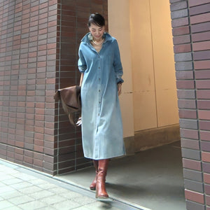 グラデーションデニムワンピース
