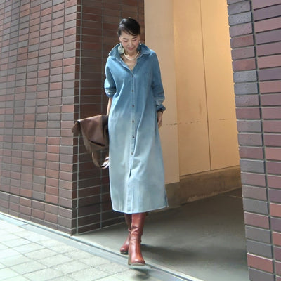 グラデーションデニムワンピース