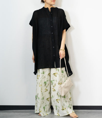 ボタニカル柄イージーパンツ