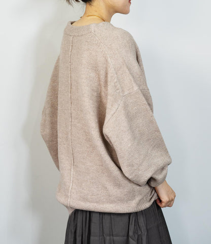 バイカラールーズVネックニット