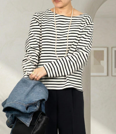 ボートネックボーダーカットソー