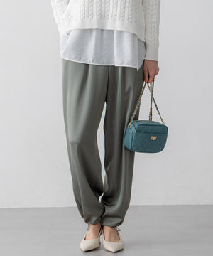 ドレープサテン 2WAY ドロスト パンツ