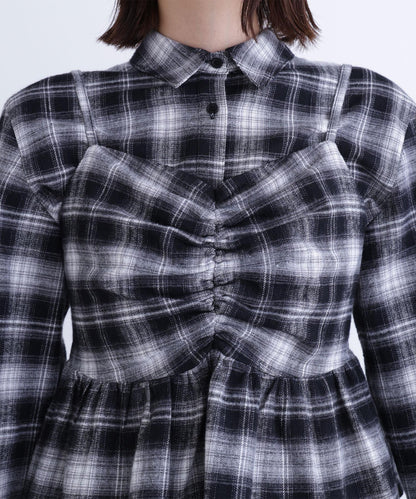 ビスチェセットチェックシャツ