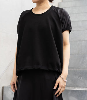 異素材切り替えドロストラグランカットソー
