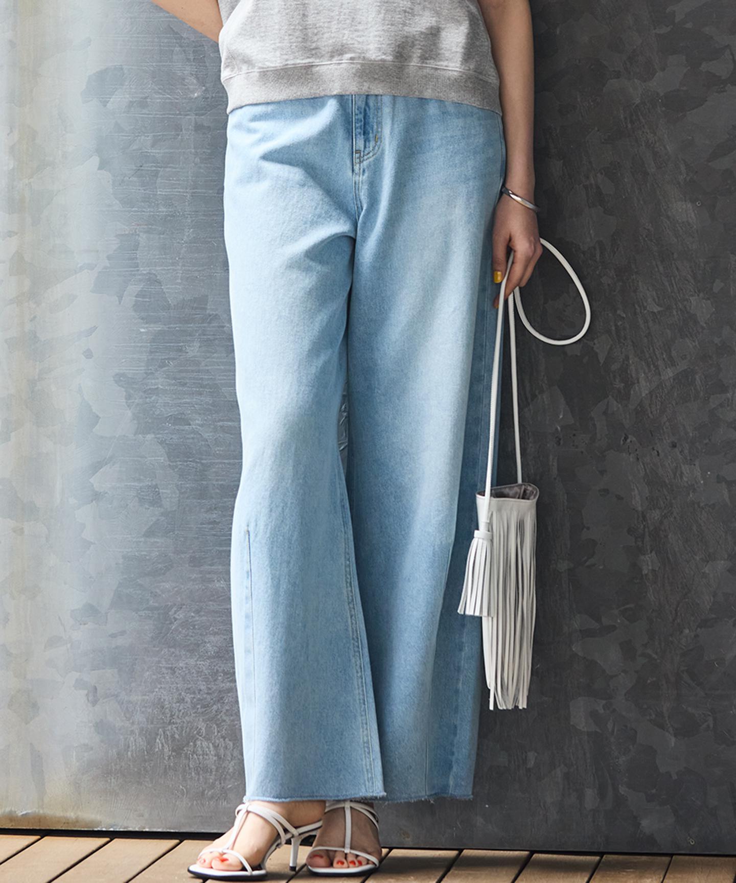 LIGHT DENIM バレルワイド パンツ