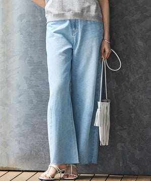 LIGHT DENIM バレルワイド パンツ