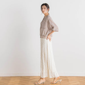 変わり織メッシュカーディガン≪手洗い可能≫