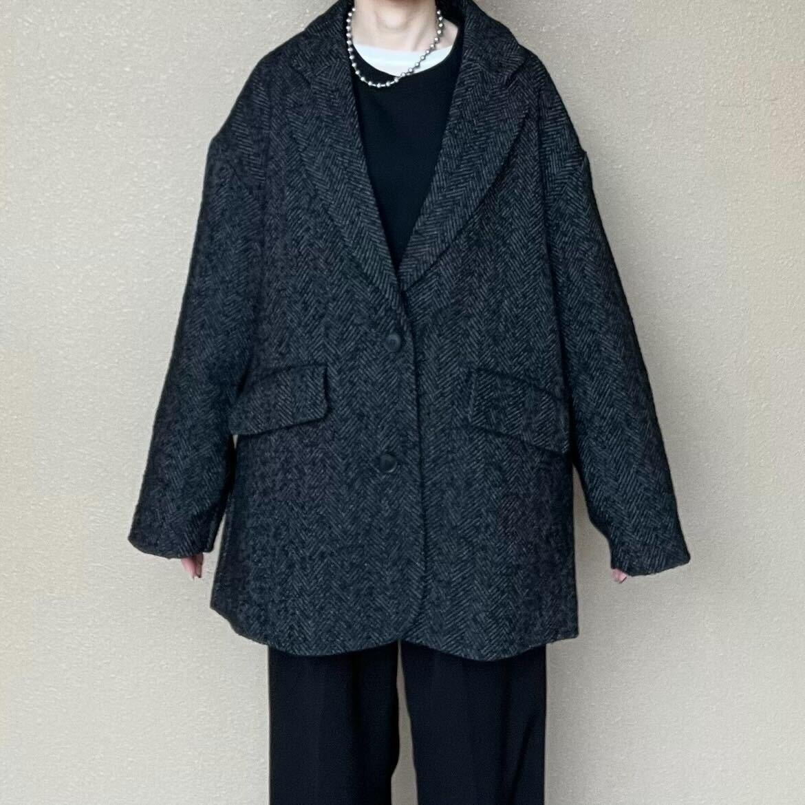 ヘリンボーンジャケットコート