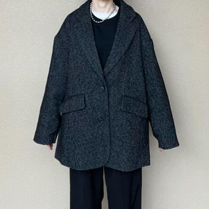ヘリンボーンジャケットコート