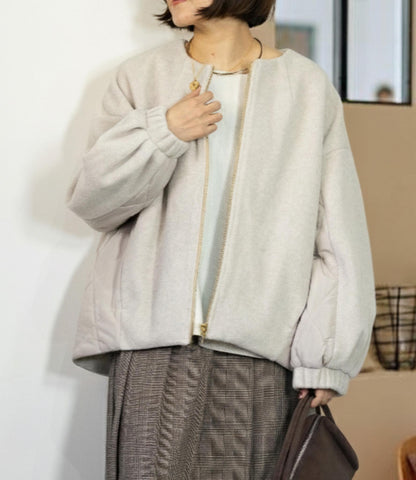 メランジ切替ノーカラーコート