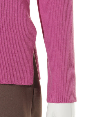 サイドスリットリブタートルニット