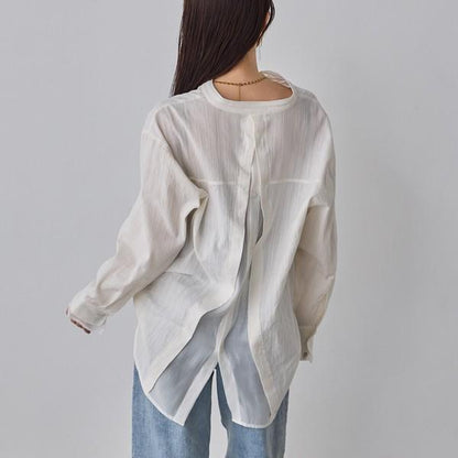 バックコンシャスロングシャツ