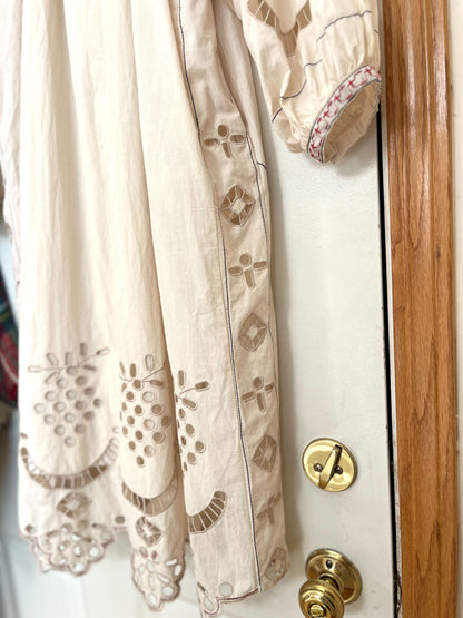 クルーエル刺繍ボヘミアンワンピース