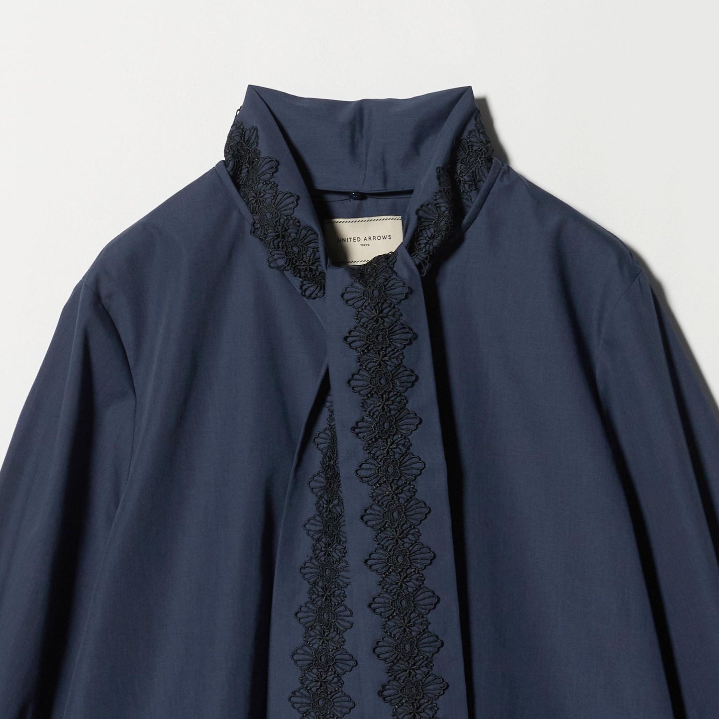 レース コンビ ボウタイ リボン ブラウス ‐ウォッシャブル‐