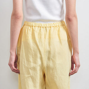 リネン パッチポケット イージーパンツ WHITE/YELLOW