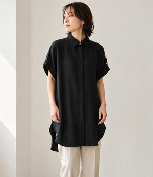 リネンライクミモレシャツ