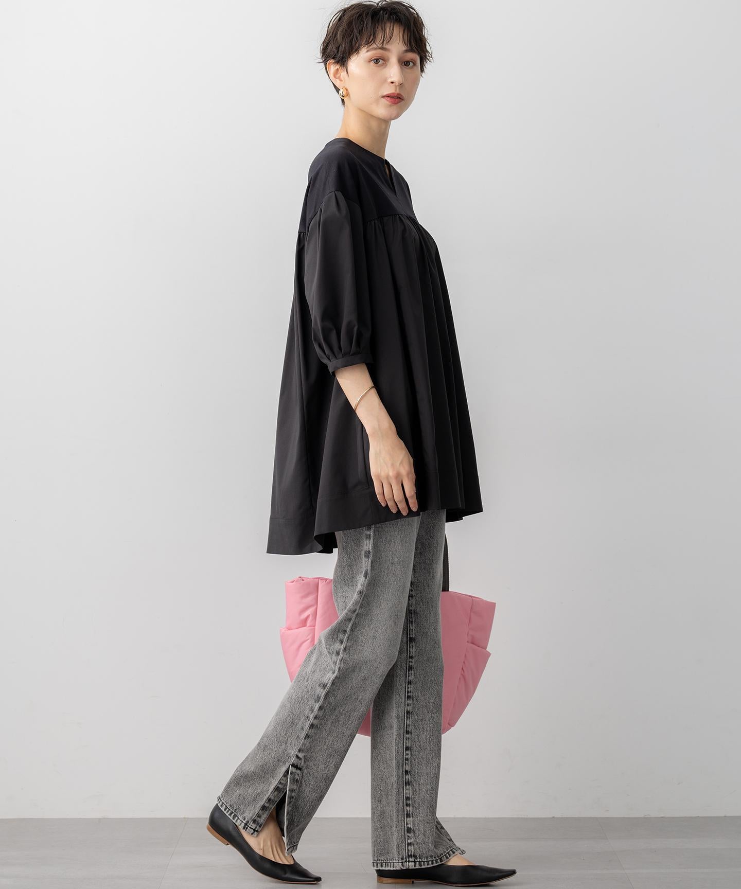 スリット ストレート デニム