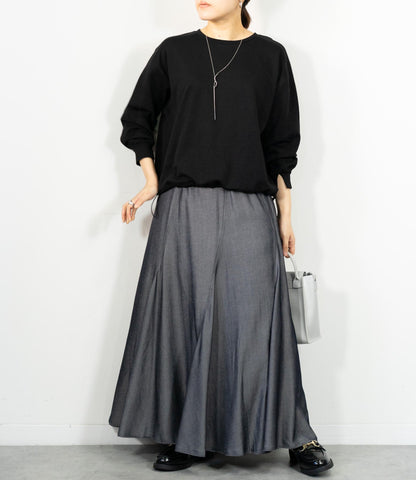 シャンブレーパネルスカート