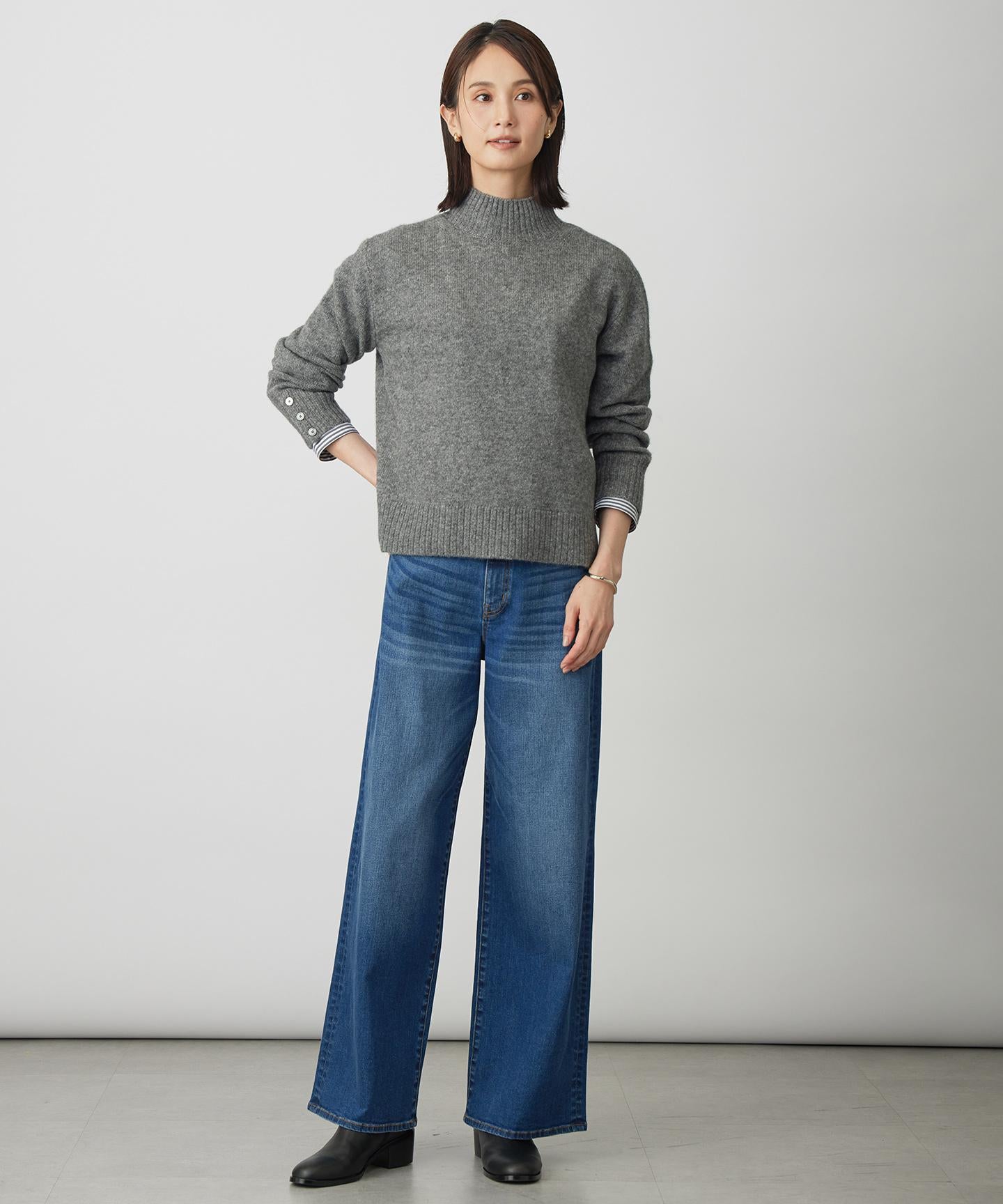 BASIC STRETCH DENIM ワイド ストレート デニム