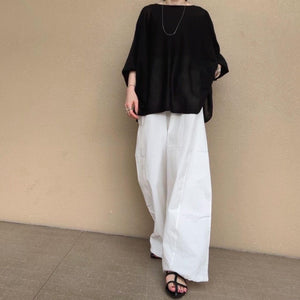 リネンざっくりニットケープ