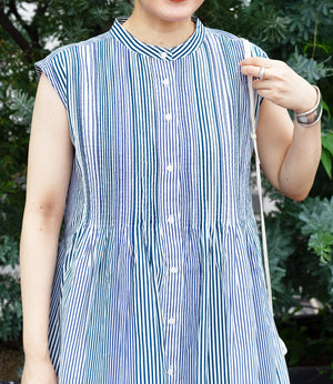 ピンタックフレンチスリーブワンピース