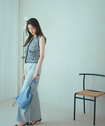 ツイーディーニットジレ